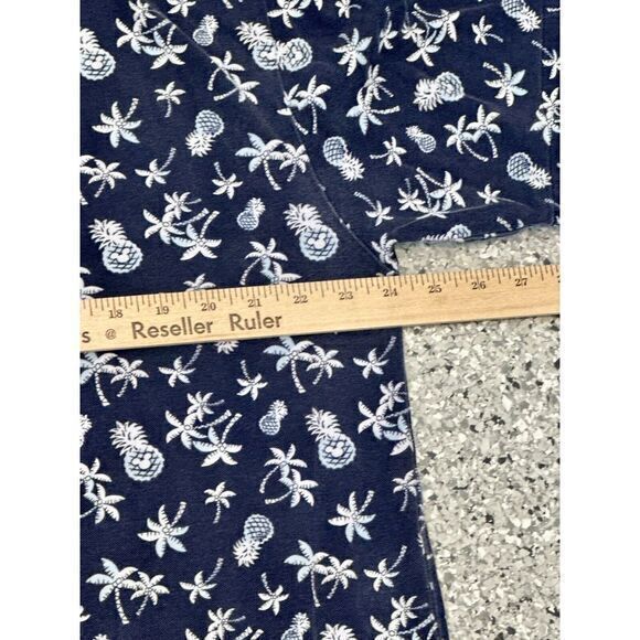 Disneyland Resort Polo Hawaiian Allover Print SS‎ Navy Men's L Mickey Pineapples - Picture 6 of 12